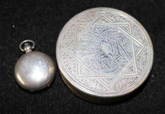 Egyptian silver box and sovereign case